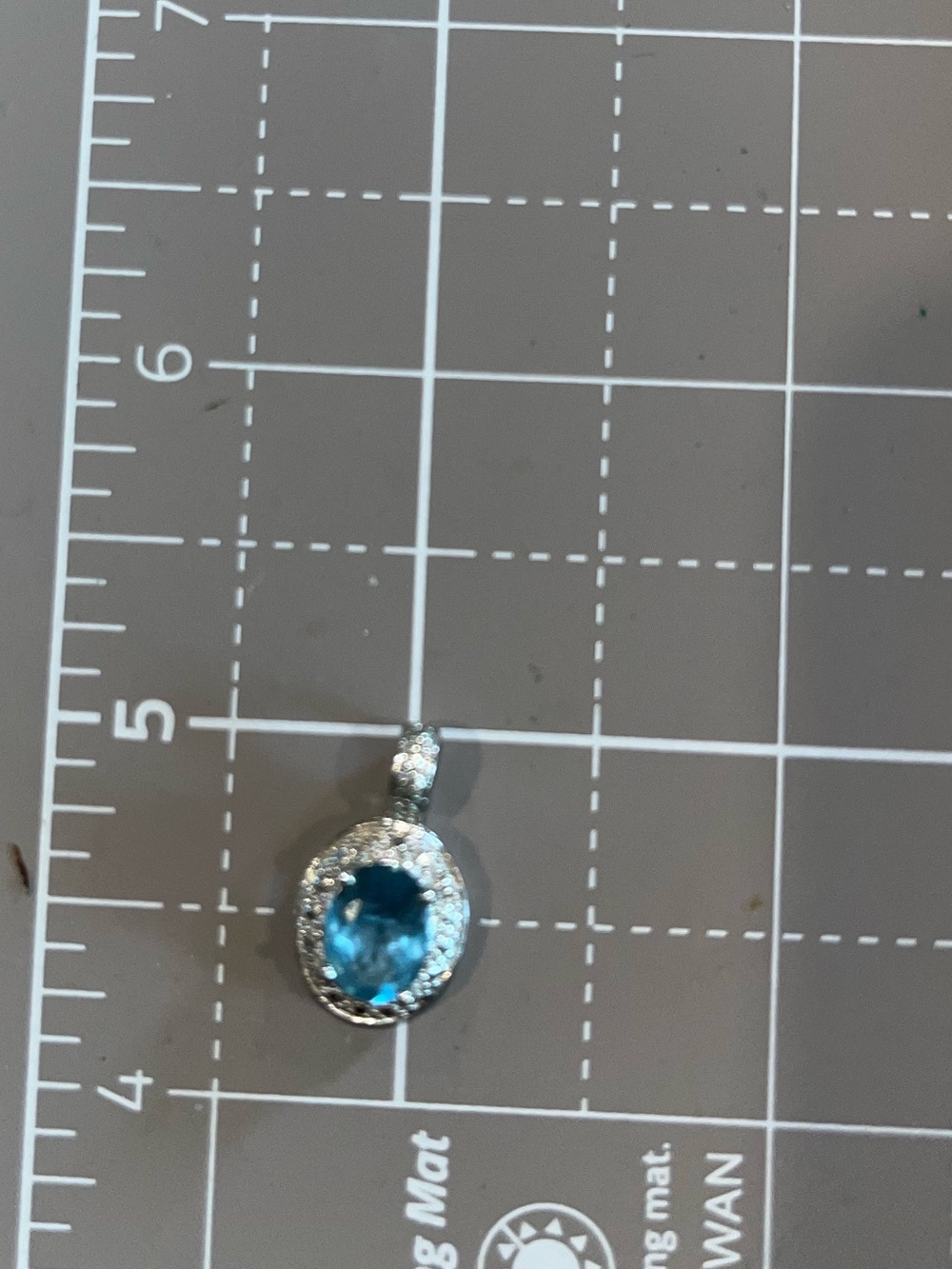 Blue topaz set in sterling silver 925 pendant cz accents or diamond elegant lux